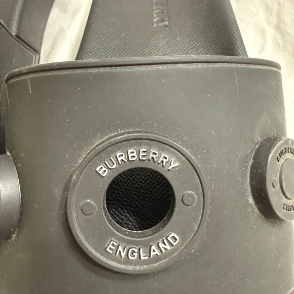 Burberry Black Rubber Slides Size 46 (US 12/13) Logo Designer Sandals - Picture 2 of 11